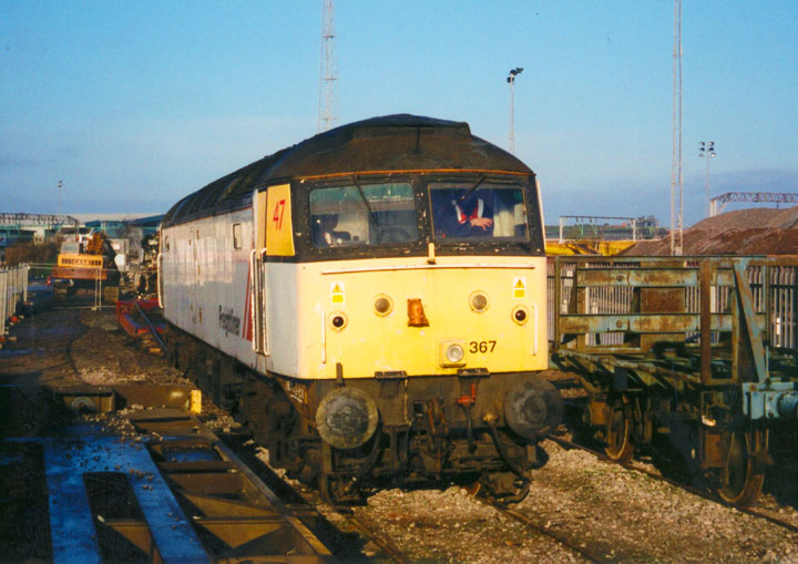 47367 in the Cattle pens area of the north end of Basford Hall Yard 2003, Photo by Nick Scott