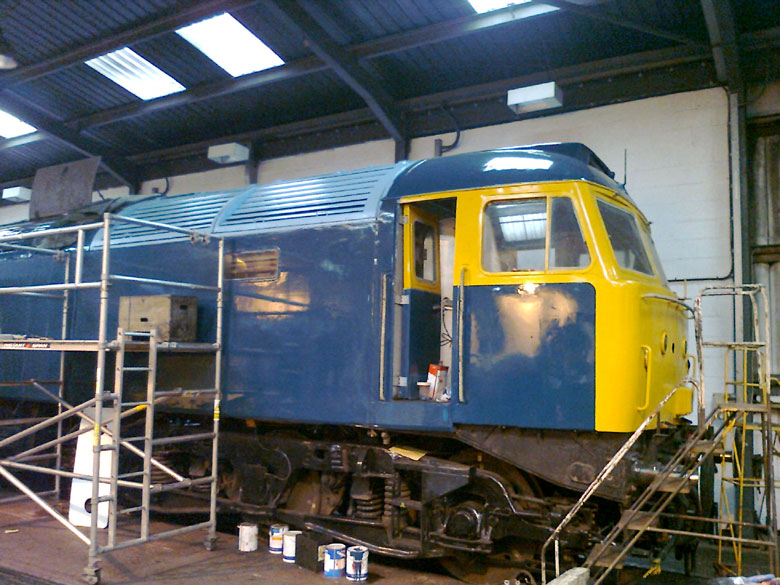 47367 louvers over the radiators in undercoat blue, Photo by Andre Kent